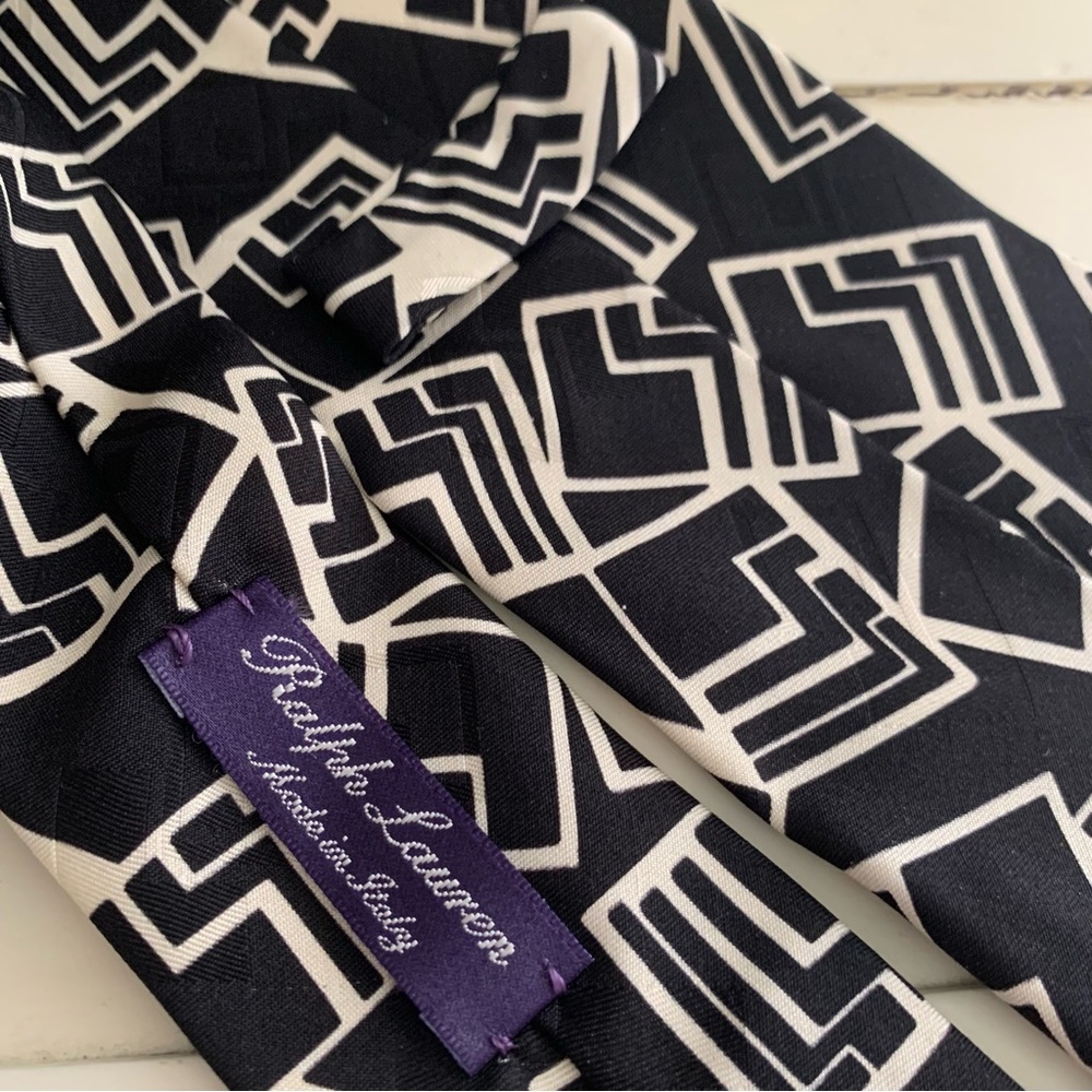 Ralph Lauren Purple Label Geometric Art Deco Tie - Picture 2 of 4